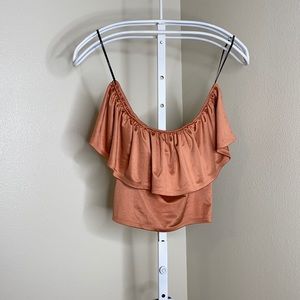 Peach Off the Shoulder Crop Top